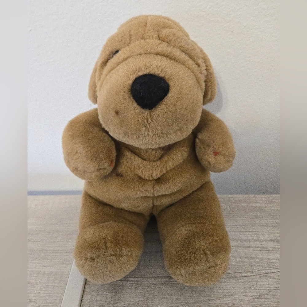 SHAR PEI DOG Plush collectible softsheen pup brown